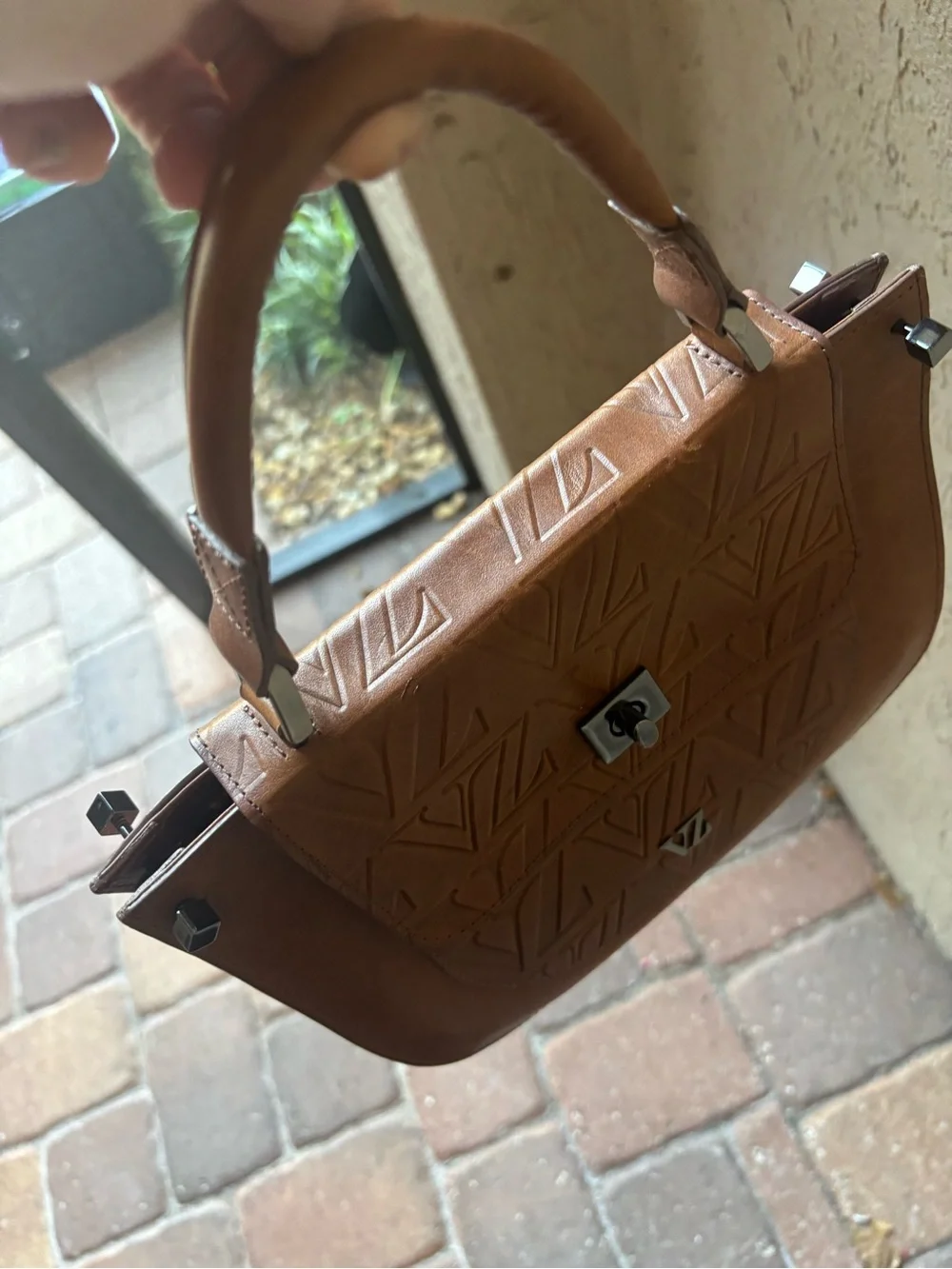 VELEZ Designer Tan Leather Top-Handle Satchel